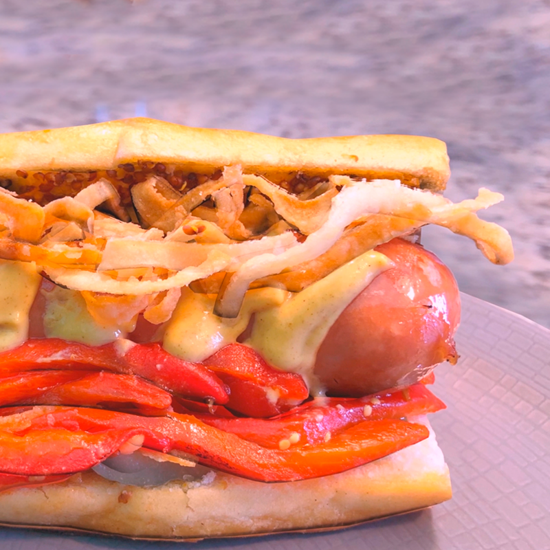 Hot Dog Gourmet con Salchicha Rosten Wurst Tangamanga